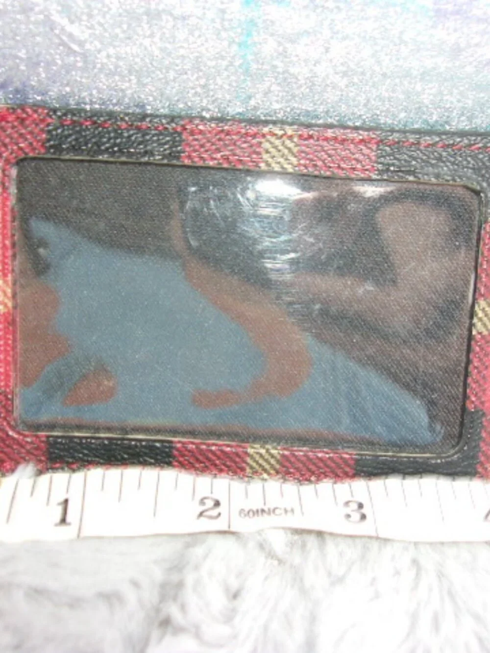 E-270 COACH RILEY PLAID LANYARD I.D. HOLDER